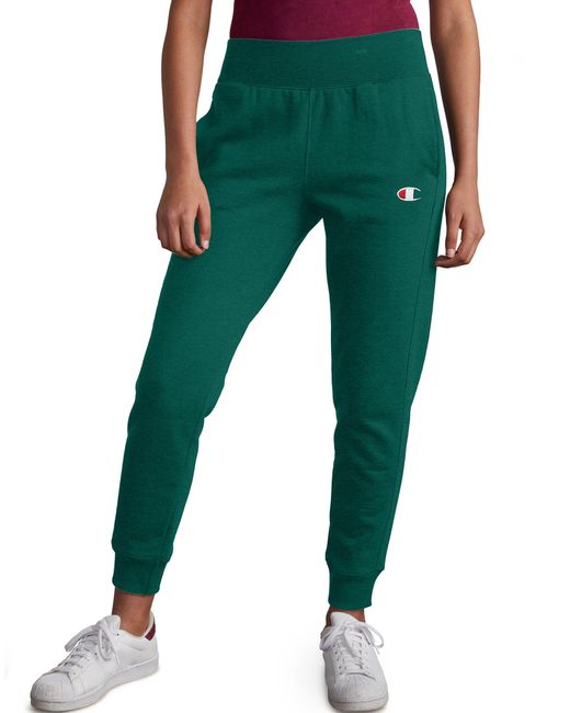 Champion Fleece Life Reverse Weave Joggers in Green Lyst