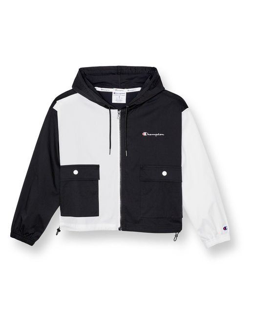 Champion Colorblock Utility Full Zip Jacket in Black | Lyst