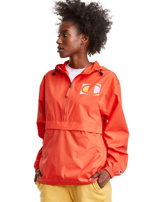 red champion packable jacket