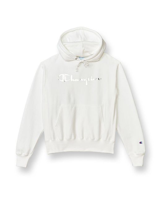 Champion Reverse Weave Hoodie in White for Men | Lyst