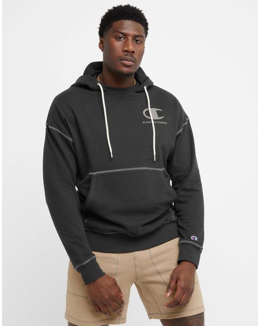 Champion Global Explorer French Terry Hoodie in Black for Men | Lyst