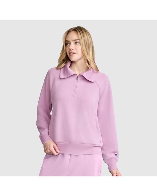 Champion Pink Quarter- Zip Pullover