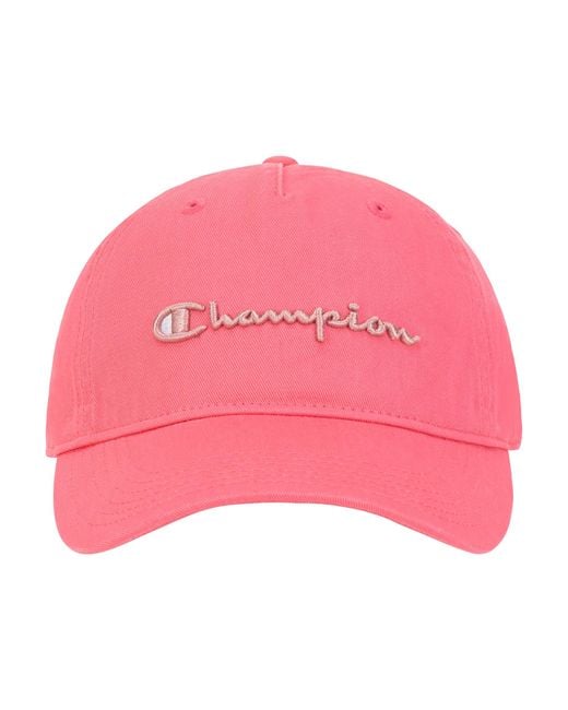 Champion Pink Script Embroidery Adjustable Cap