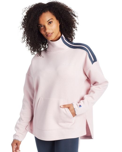 Download Champion Workout Sport Mock Neck Pullover in Pink - Lyst