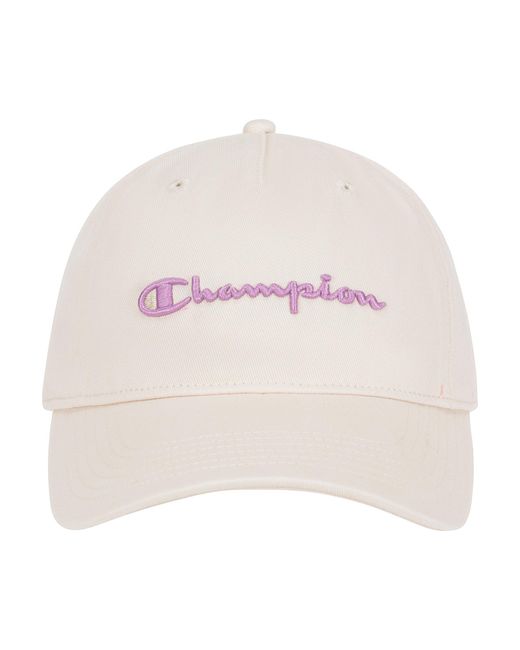 Champion Script Embroidery Adjustable Cap in Pink | Lyst