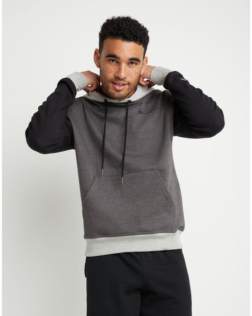 men's champion colorblock powerblend fleece hoodie