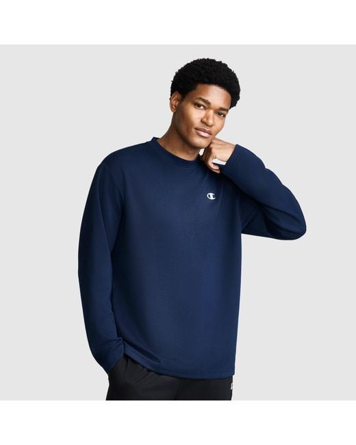 Champion Sport Long Sleeve Crewneck, C Logo in Blue for Men | Lyst