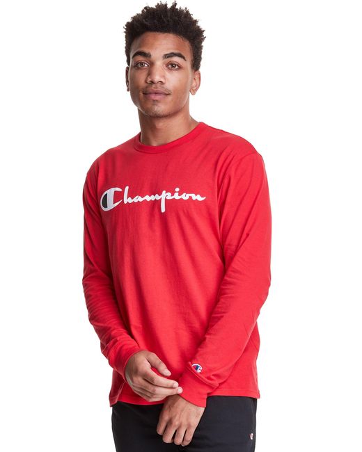 champion cotton long sleeve tee