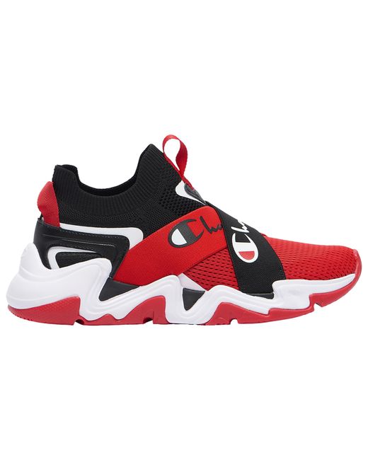 Champion Synthetic Hyper Cross Lo Running Shoes in Red/Black (Red