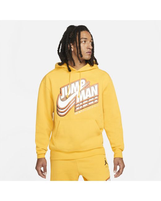 Nike Jumpman Core Fleece Pullover in Yellow for Men | Lyst