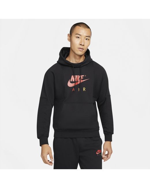 Nike Air Fleece Crew in Black/Red 
