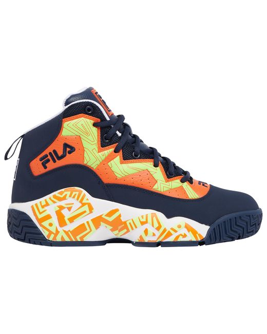 Fila Rubber Mb Night Walk Basketball Shoes in Blue/Orange (Blue) for
