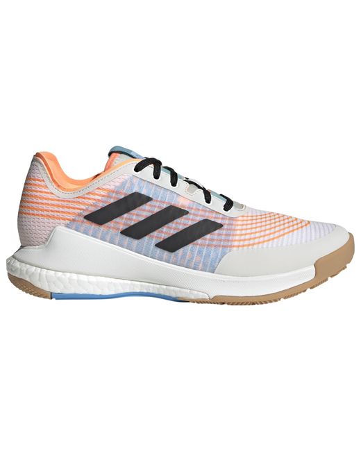adidas Lace Crazyflight Volleyball Shoes in White/Black/Orange (White