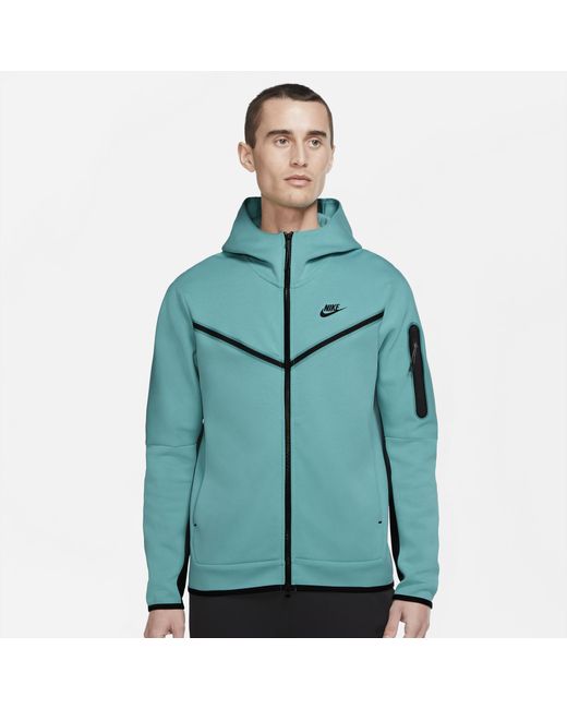 Nike Tech Fleece Full-zip Hoodie in Washed Teal/Black (Green) for Men ...