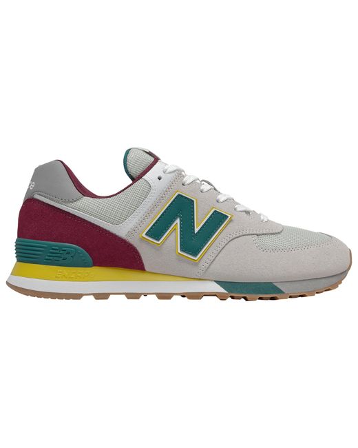 New Balance Suede 574 Sport - Running Shoes in Grey/Green/Burgundy (Gray)  for Men - Save 26% - Lyst