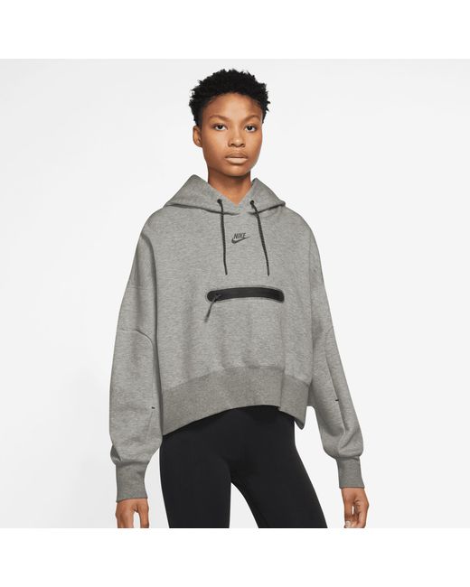 Nike Nsw Tech Fleece Essential Pullover Hoodie Oos in Gray | Lyst