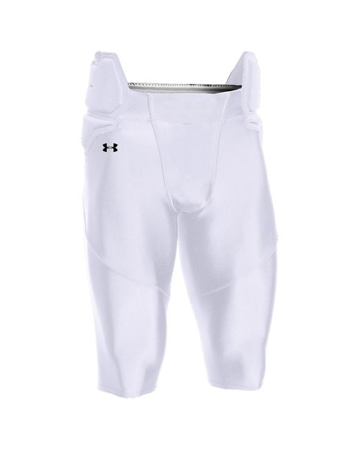 Under Armour Synthetic Team Integrated Football Pants in White/Black