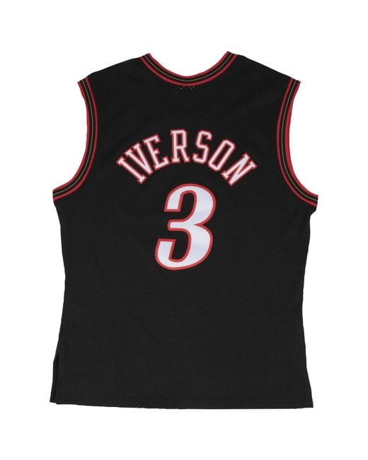 Mitchell And Ness Synthetic Allen Iverson Nba Swingman Jersey In Black