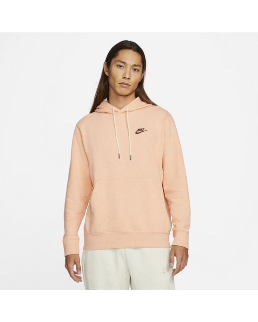 Nike Classic Fleece Pullover Hoodie in Natural for Men - Lyst