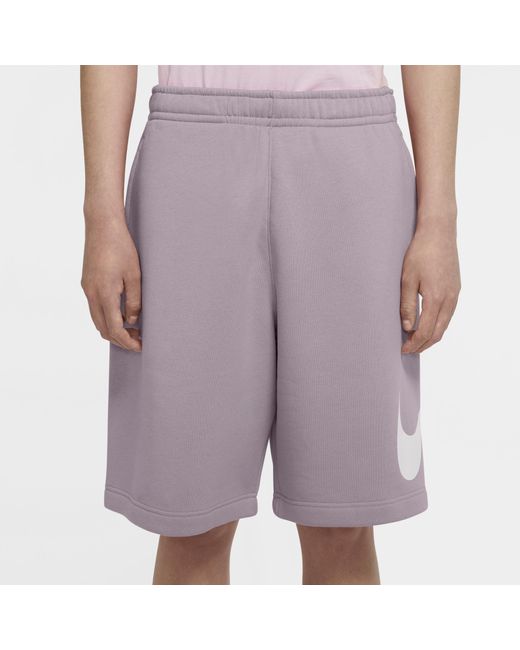 purple nike shorts fleece