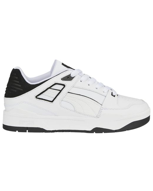 PUMA Leather Slipstream Running Shoes in White/Black (White) for Men