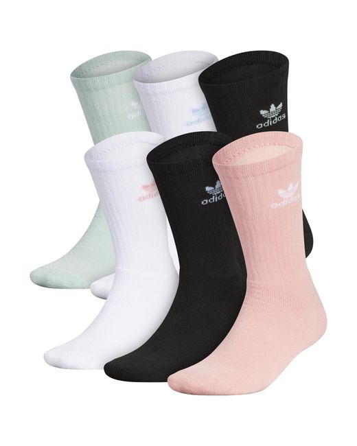 adidas Originals Synthetic Pastel 6 Pack Crew Socks in Black/Green/Pink  (Black) - Lyst