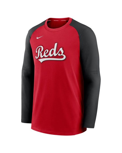 Nike Fleece Cincinnati Reds Reds Authentic Pregame Raglan Sweatshirt ...