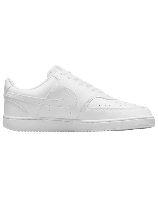 Nike Leather Court Vision Low Basketball Shoes in White/White (White) for Men Lyst