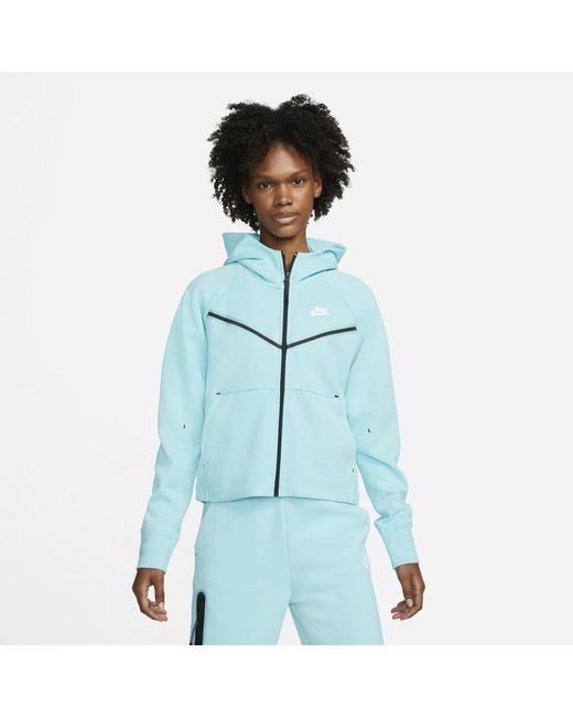 Nike Nsw Tech Fleece Wr Full-zip Hoodie in Teal/White (Blue) | Lyst