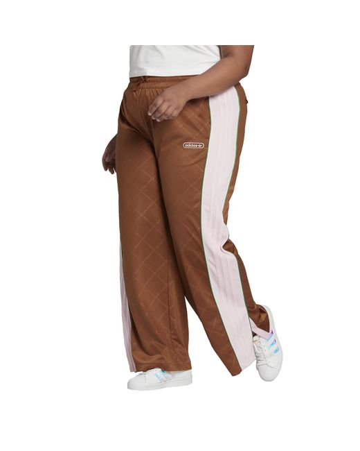 adidas Synthetic Plus Sized Firebird Track Pants in Brown/Pink (Brown) - Save 40% | Lyst