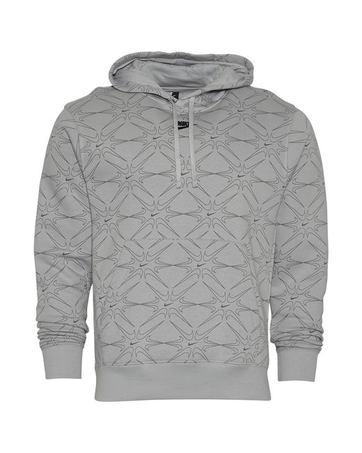 Nike Aop Gel Fleece Pullover Hoodie in Grey/Black (Gray) for Men - Lyst
