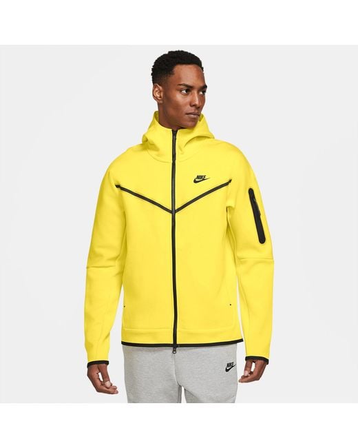 Nike Tech Fleece Full-zip Hoodie in Yellow for Men | Lyst