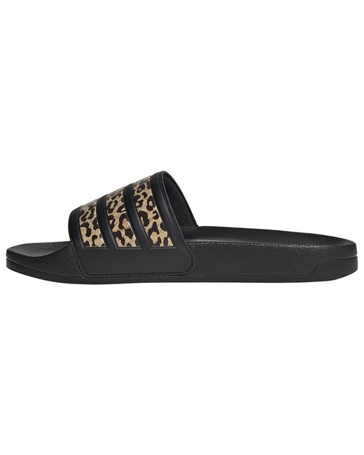 adidas adilette shower slides women's leopard
