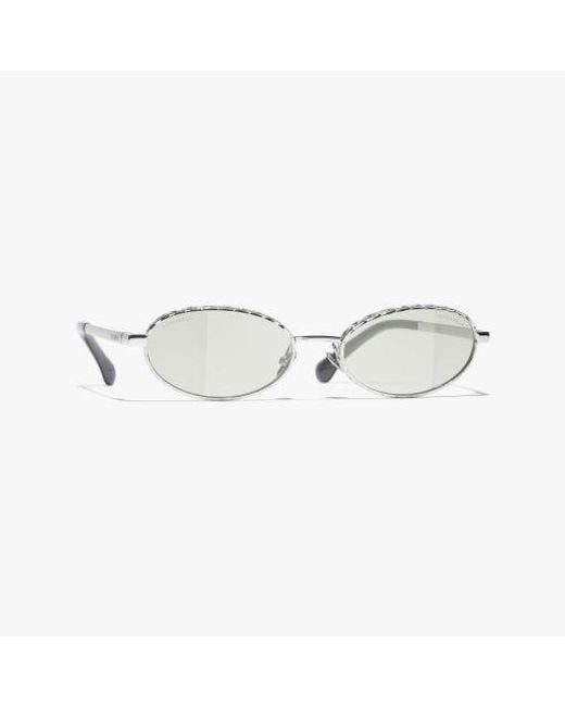 Chanel White Oval Light Glasses