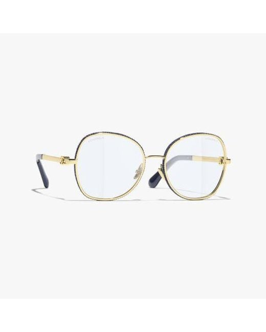 Chanel Metallic Round Light Glasses