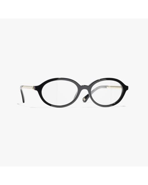 Chanel Black Oval Eyeglasses