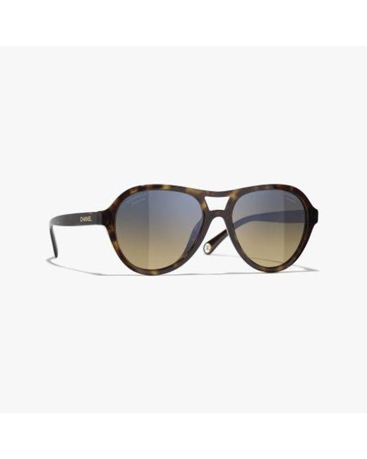 Chanel Blue Pilot Sunglasses