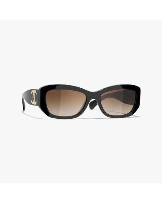 Chanel Brown Rectangle Sunglasses