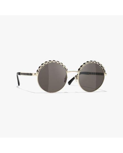 Chanel Gray Round Sunglasses