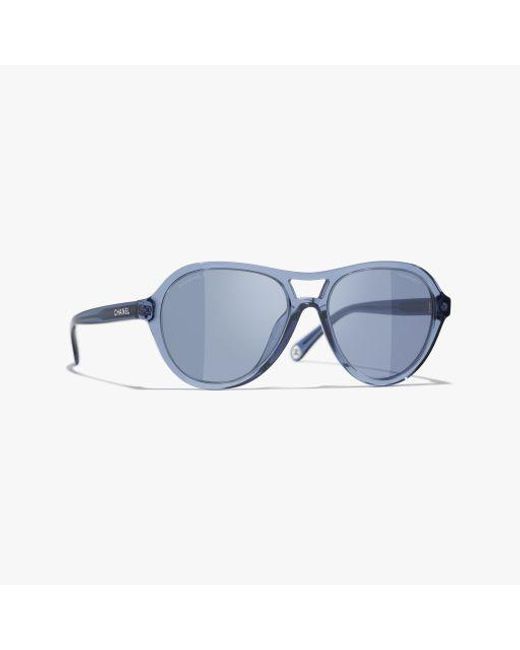 Chanel Blue Pilot Sunglasses