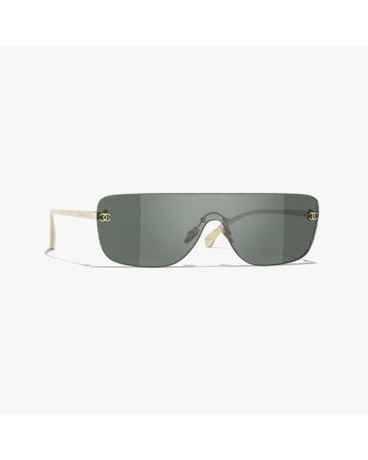 Chanel Green Shield Sunglasses