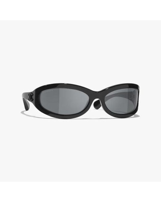 Chanel Black Shield Sunglasses