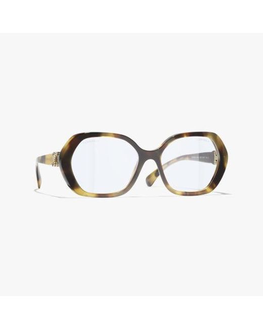 CHANEL Women's Metallic Square Light Glasses