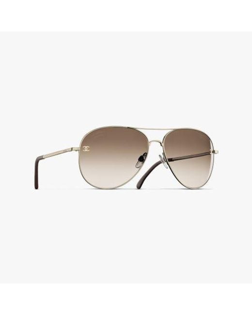 Chanel Metallic Pilot Sunglasses