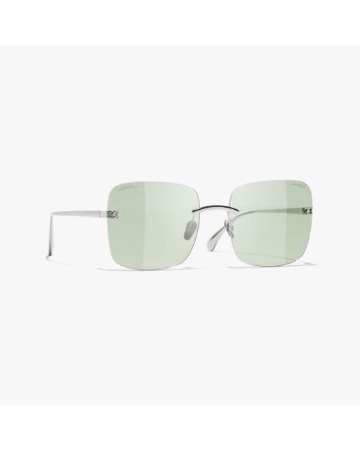 Chanel Green Square Light Glasses