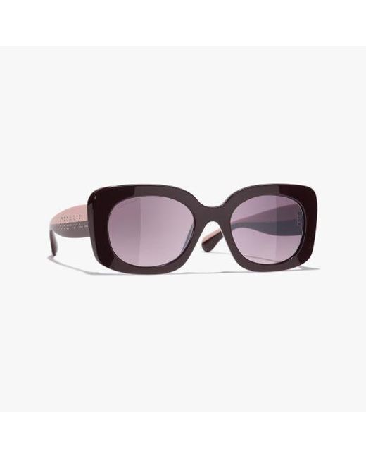 Chanel Purple Square Sunglasses