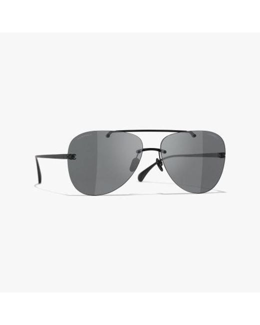 Chanel Gray Pilot Sunglasses