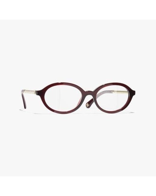 Chanel Red Oval Eyeglasses