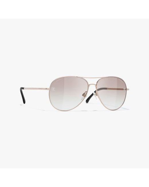Chanel White Pilot Sunglasses