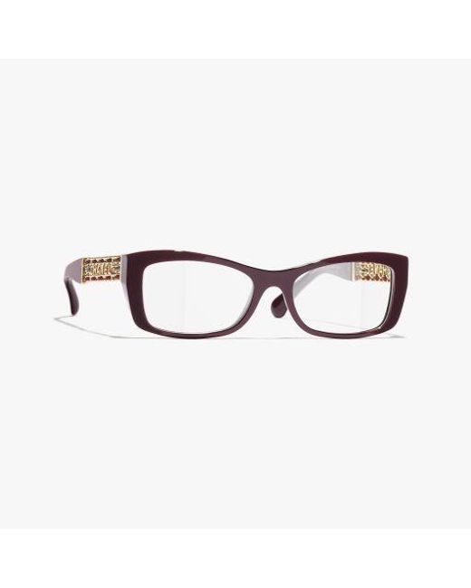 Chanel Brown Rectangle Eyeglasses